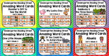 Preview of Kindergarten Reading Street Amazing Word Cards Unit 4 Bundle