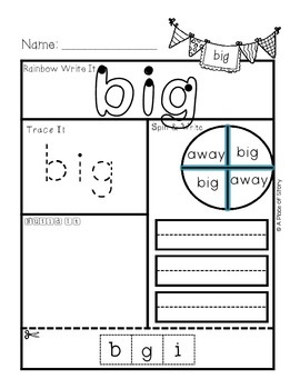 Sight Word Printables for Kindergarten {FREEBIE} by A Place of Story