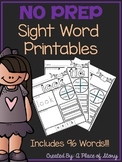 Sight Word Printables for Kindergarten
