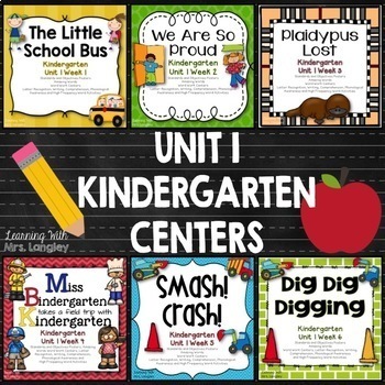 Kindergarten Reading Street Centers Unit 1 Bundle by Learning with Mrs