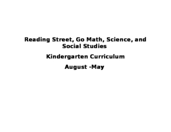 Preview of Kindergarten Reading Street and GoMath Curriculum with Science & Social Studies