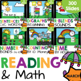 Kindergarten Reading and Math Bundle (March) Google Slides