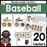 Kindergarten Reading and Math Centers | Baseball | Low Prep