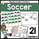 Soccer Kindergarten Reading and Math Centers Vowels Money 