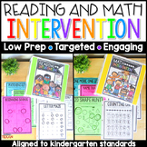 Kindergarten Reading and Math Intervention Binder - No Pre