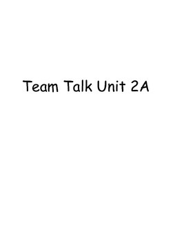 Preview of Kindergarten Ready Gen Unit 2ATeam Talk Questions