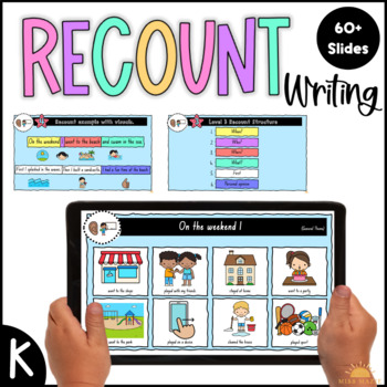 Preview of Kindergarten Recount Writing -  Differentiated Interactive Lessons - No prep