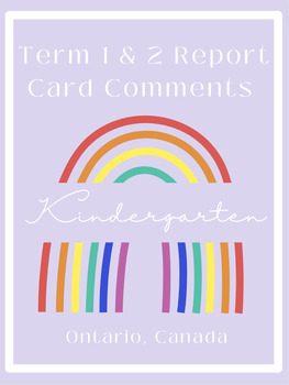 Preview of Kindergarten Report Card Comments | Ontario