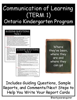 Preview of Kindergarten Report Card Resource (Term 1) Ontario Kindergarten Program