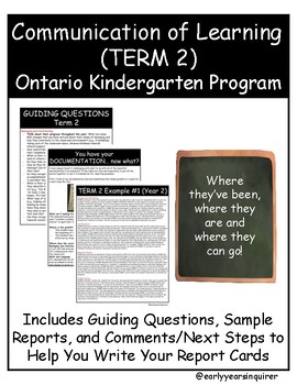Preview of Kindergarten Report Card Resource (Term 2) Ontario Kindergarten Program