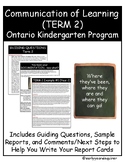 Kindergarten Report Card Resource (Term 2) Ontario Kinderg
