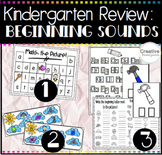 Kindergarten Review Bundle: Beginning Sound Phonics Activi