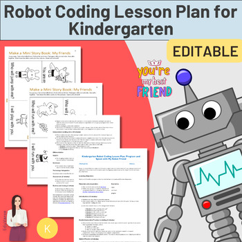 Preview of Kindergarten Robot Coding Lesson Plan: Program and Speak with My Robot Friend