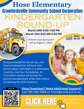 Preview of Kindergarten Round-Up Flier