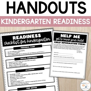 Preview of Kindergarten Readiness Handouts | Kindergarten Readiness Checklist