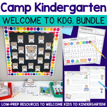 Preview of Kindergarten Round Up with Camping Theme Bundle