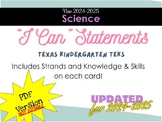 Kindergarten SCIENCE TEKS Illustrated "I CAN" Statements