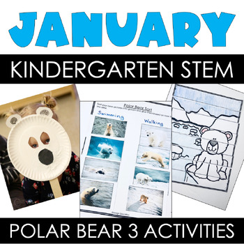 Preview of Kindergarten STEM Arctic Animal Polar Bear Activities Using Paper