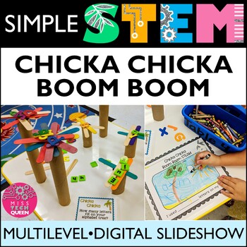 Preview of Chicka Chicka Boom Boom STEM Challenge Back to School STEAM Activities Low Prep