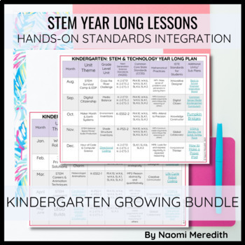 Preview of Kindergarten STEM Project Ideas | Growing Year Long Bundle