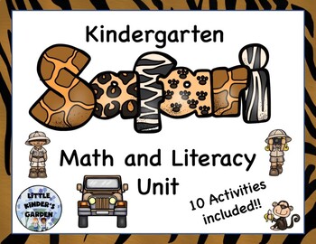 Preview of Kindergarten Safari Unit - Math and Literacy Activities