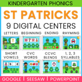 Kindergarten Saint Patrick's Digital Phonics Centers | See