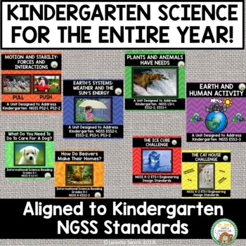 Preview of Kindergarten Science Entire Year Bundle (NGSS Aligned)