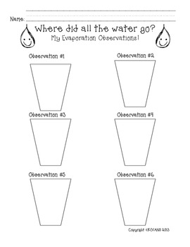 kindergarten science evaporation freebie by sweet sounds of kindergarten