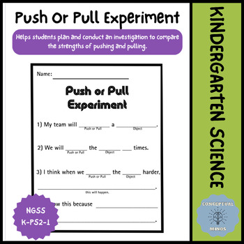 Preview of Kindergarten Science: Forces and Motion Experiment