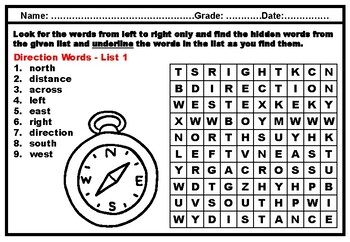 10 easy kindergarten science motion vocabulary easy word search worksheets