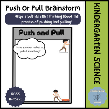 Preview of Kindergarten Science: Motion and Stability Braintstorm