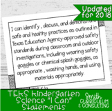 Kindergarten Science TEKS "I Can" Statements | Objective Posters