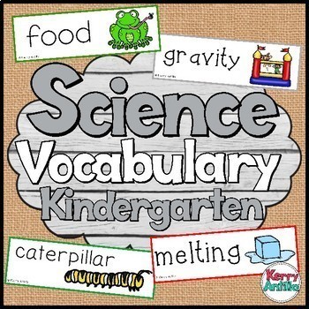 Preview of Science Vocabulary Cards Kindergarten Bundle