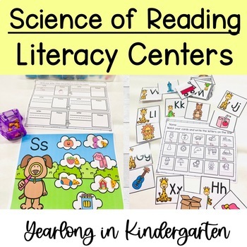 Preview of Kindergarten Science of Reading Phonics Literacy Centers YEARLONG BUNDLE