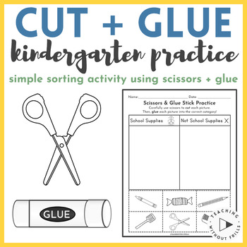 Kindergarten Scissors and Glue Practice