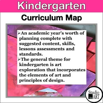Preview of Kindergarten Scope and Sequence Visual Art Curriculum Map