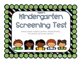 Kindergarten Screening Test for Language & Articulation