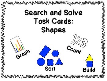 Preview of Kindergarten "Search and Solve: Shapes" Task Cards