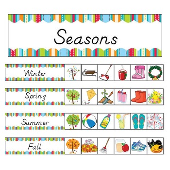 Season Chart For Kindergarten