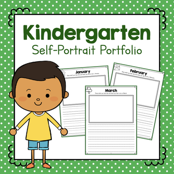 Preview of Kindergarten Self Portrait Portfolio | Kindergarten Portfolio Writing Prompts