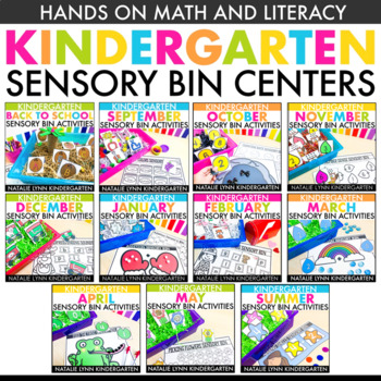 Preview of Kindergarten Sensory Bins for the Year | Monthly Sensory Bin Activities Bundle