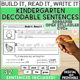 Kindergarten Decodable Digraphs CVCe Sentence Building Activities
