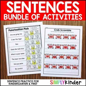 Kindergarten Sentence Practice by Simply Kinder | TpT