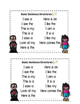 Preview of Kindergarten Sentence Starters to use in writing/put in writing folders