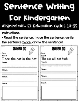 Preview of EL EDUCATION Kindergarten Sentence Writing