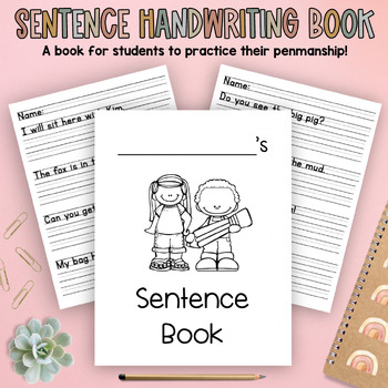 Preview of Kindergarten Sentence Writing Handwriting Practice Book