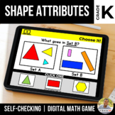 Kindergarten Shape Attributes Digital Math Games | Distanc