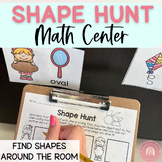 Pre-K Kindergarten Math Center 2D Shape Scavenger Hunt