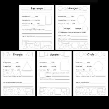 Preview of Kindergarten Shape Worksheets