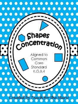 Preview of Kindergarten Shapes Concentration Game: K.G.B.4